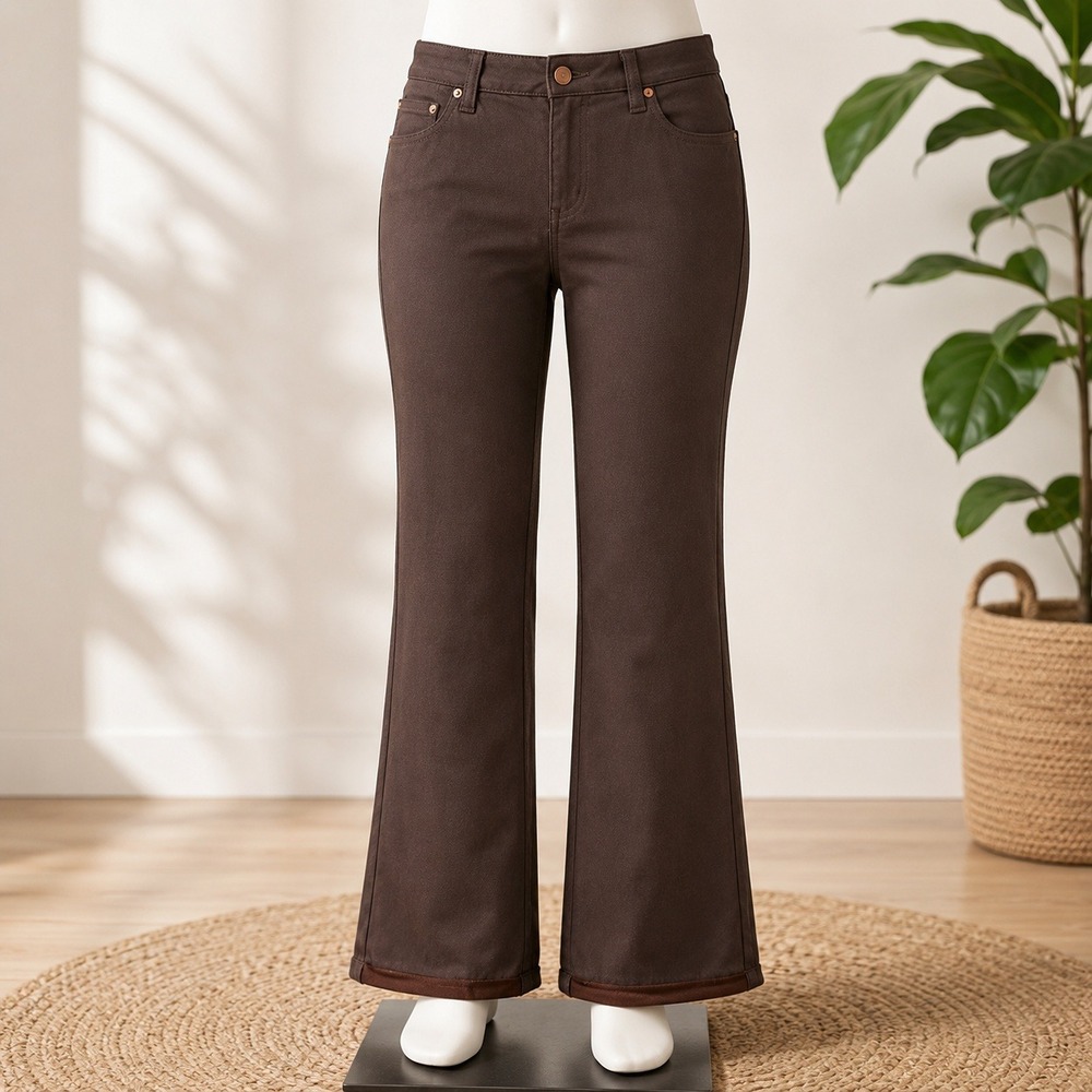 NWT Canyon Retreat Brown Coated Bootcut Flare Pants Womens 18W High Rise Western